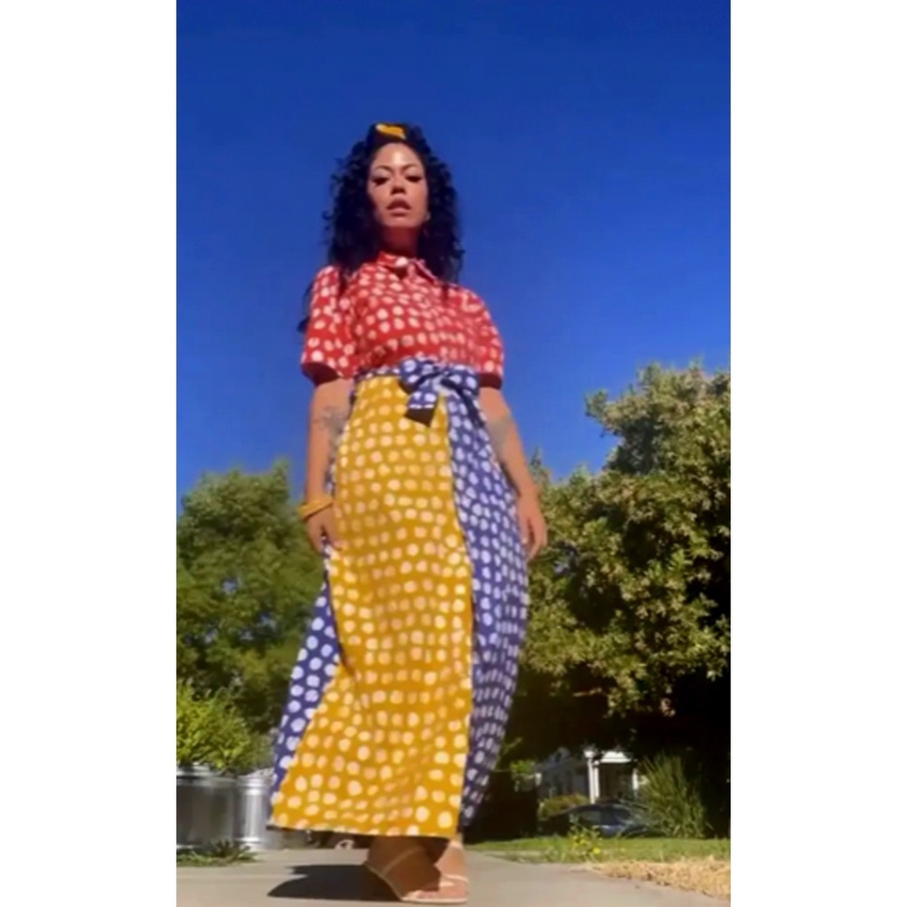 Busayo Collective Colorblock Shirtdress